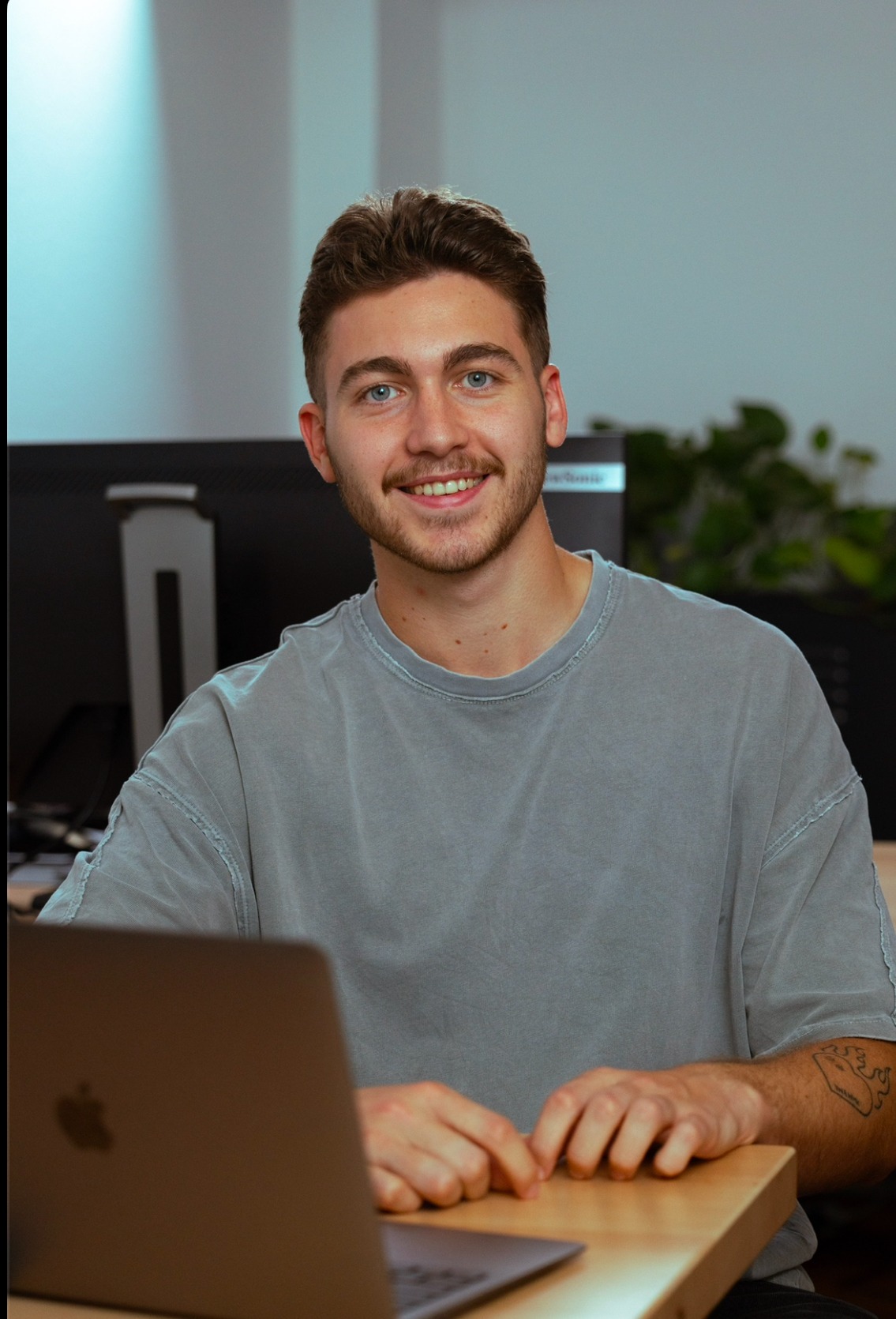 Florian Büchler bei der Arbeit